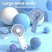 Foldable Mini Handheld Fan Portable 3 Speed Small Desk Fan with USB Rechargeable Base for Travel Outdoor Phone Stand