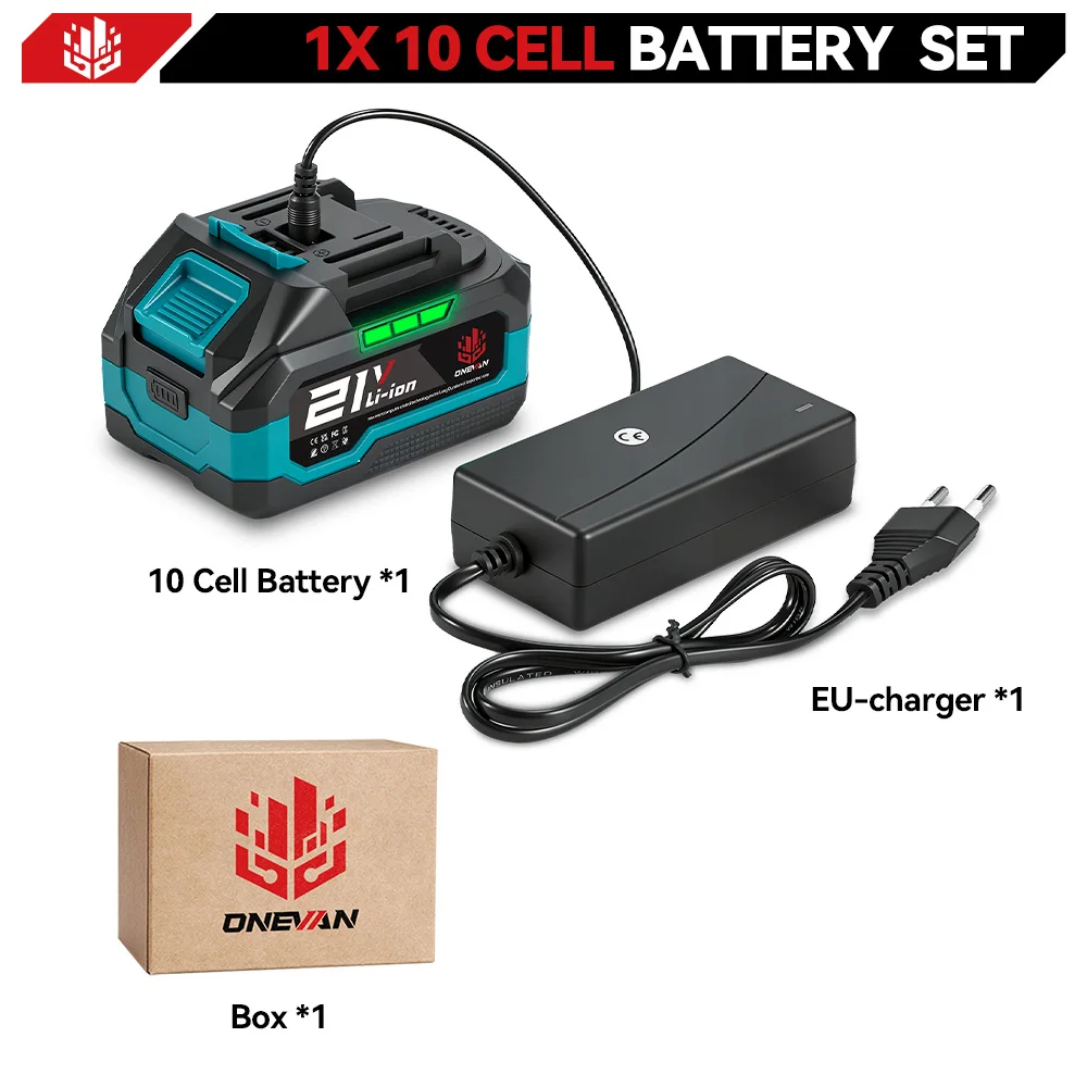 ONEVAN 22500mAh 15000mAh Lithium-Ionen-Akku, geeignet für Lüfter, Schraubenschlüssel, wiederaufladbarer Akku für Makita 18V 21V Akku-Werkzeug