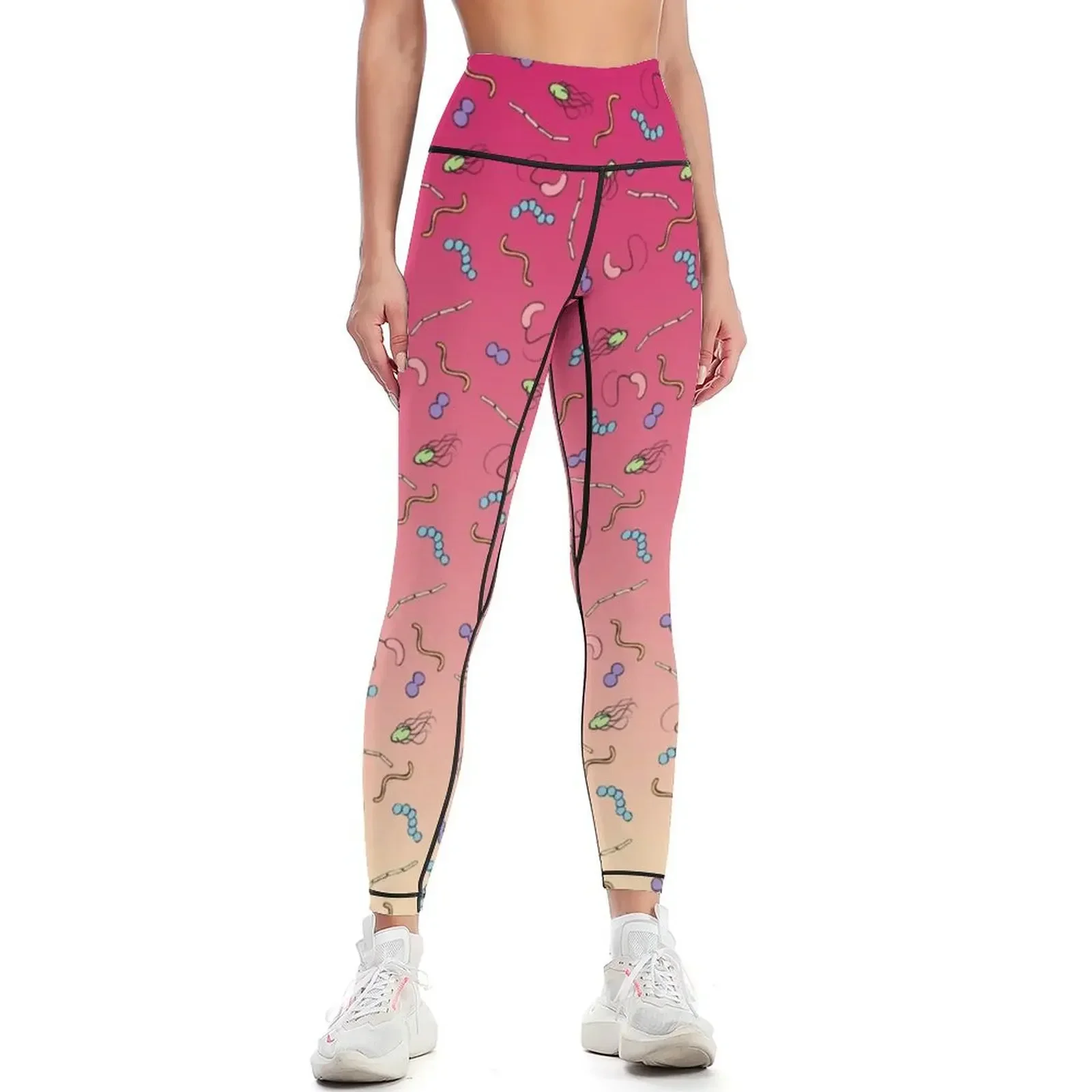 

Sunset ombre bacteria Leggings gym sportswear woman Leginsy push up jogging pants Women sportwear Womens Leggings