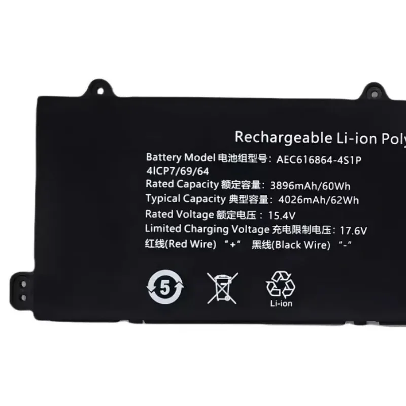 New 2970C6-4S1P AEC616864-4S1P Laptop Battery 15.4V 60Wh 3896mAh For Mechrevo 16 16-7602 16Pro 16Pro-946Q3 Notebook%100 test