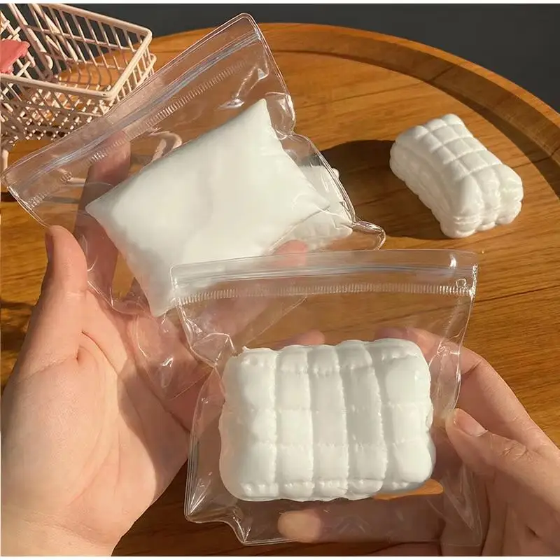Milk White Square Pillow Soap Fidget Squeeze Toy Anti Stress Sensory Ornament Relieve Anxiety Friend Present