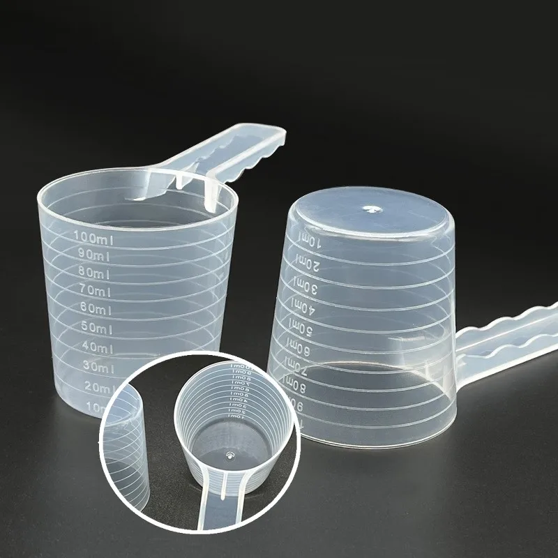 1pcs Transparent Pet Measur Spoon With Scale Plastic Dog Cat Feeding Shovel Pet Tableware Supplies 50g 100ml Home Parts