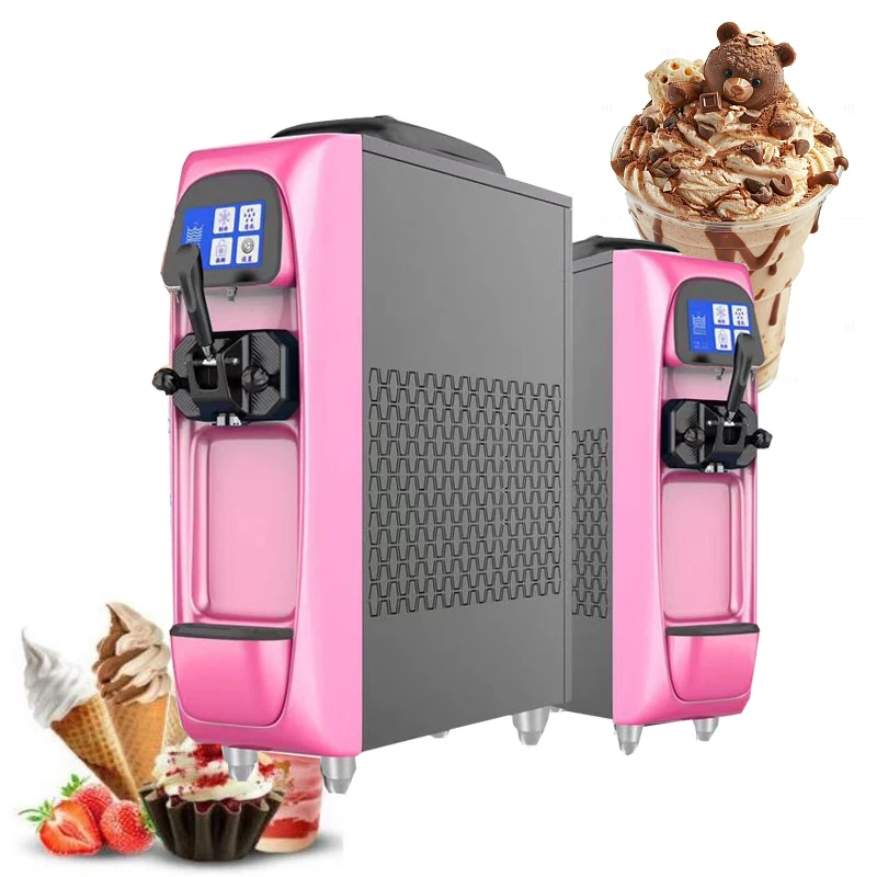 ماكينة آيس كريم ناعم القوام التجارية الصغيرة ذات الطراز الجديد ماكينة آيس كريم ناعم المثلجات موزع آيس كريم متجر الحلوى