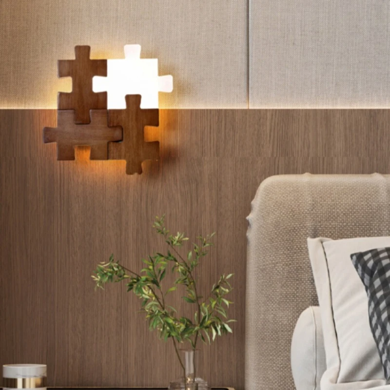 

European Style Wall Lamps Originality Art Building Block Wall Light Bedroom Bedside Table Study Restaurant Home Decor Lighting