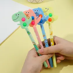 4 Pcs Cute Gel Pen Stationery Decompression Creative Pretty Cartoon Dinosaur Pen