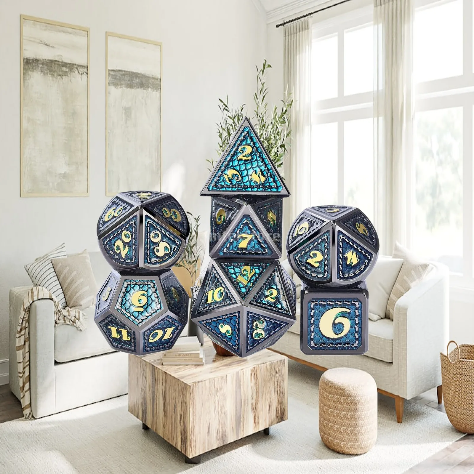 

7 Pieces Polyhedral Party Supply Casino Accessories Big Numbers for DND RPG MTG