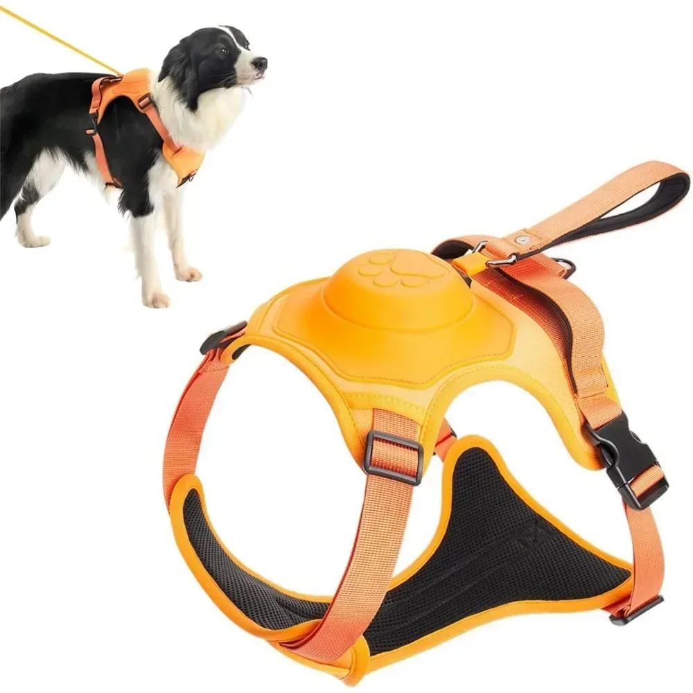 

Dogs Explosion-proof Punch Breathable Dog Collar Harness for Small Medium Large Adjustable Pet Harness Vest Outdoor Training