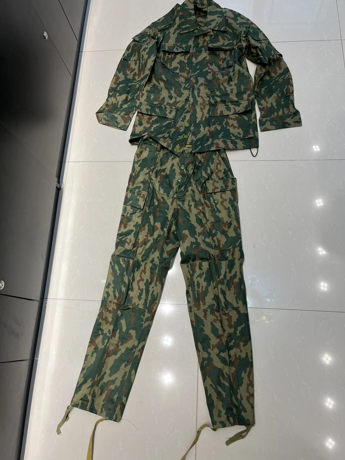 Rosyjski zielony moro w stylu Vintage 93 VSR garnitur męski obejmuje topy spodnie