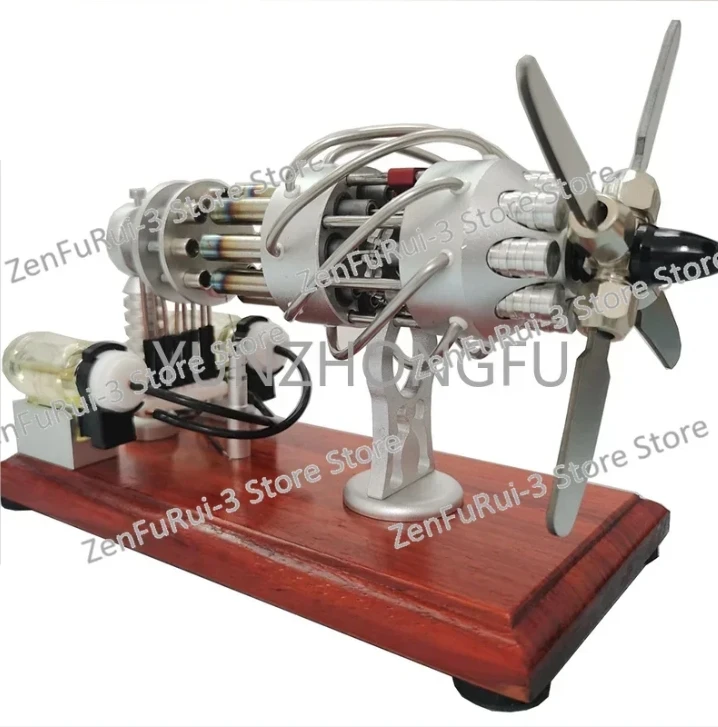 Mini Generator Model Miniature Small Fuel Can Start DIY Swash Plate 16 Cylinder 8 Cylinder Aircraft Engine