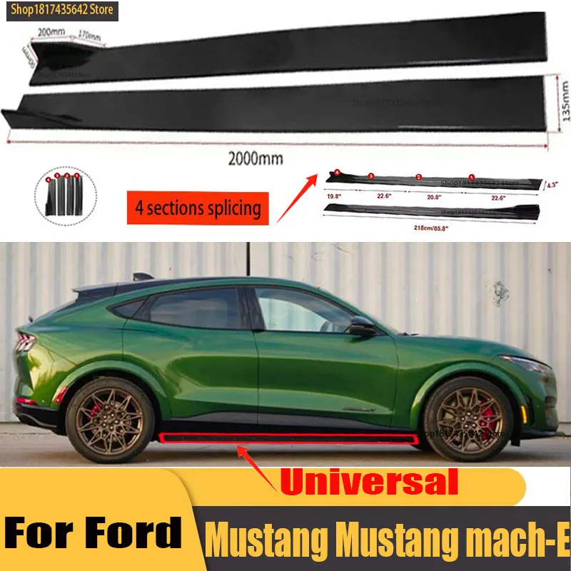 

Universal Car Side Skirt 8 Pcs 2.2m Winglet Splitters Lip Side Spoiler For Edge Fiesta Focus Fusion Mustang mach-e Taurus