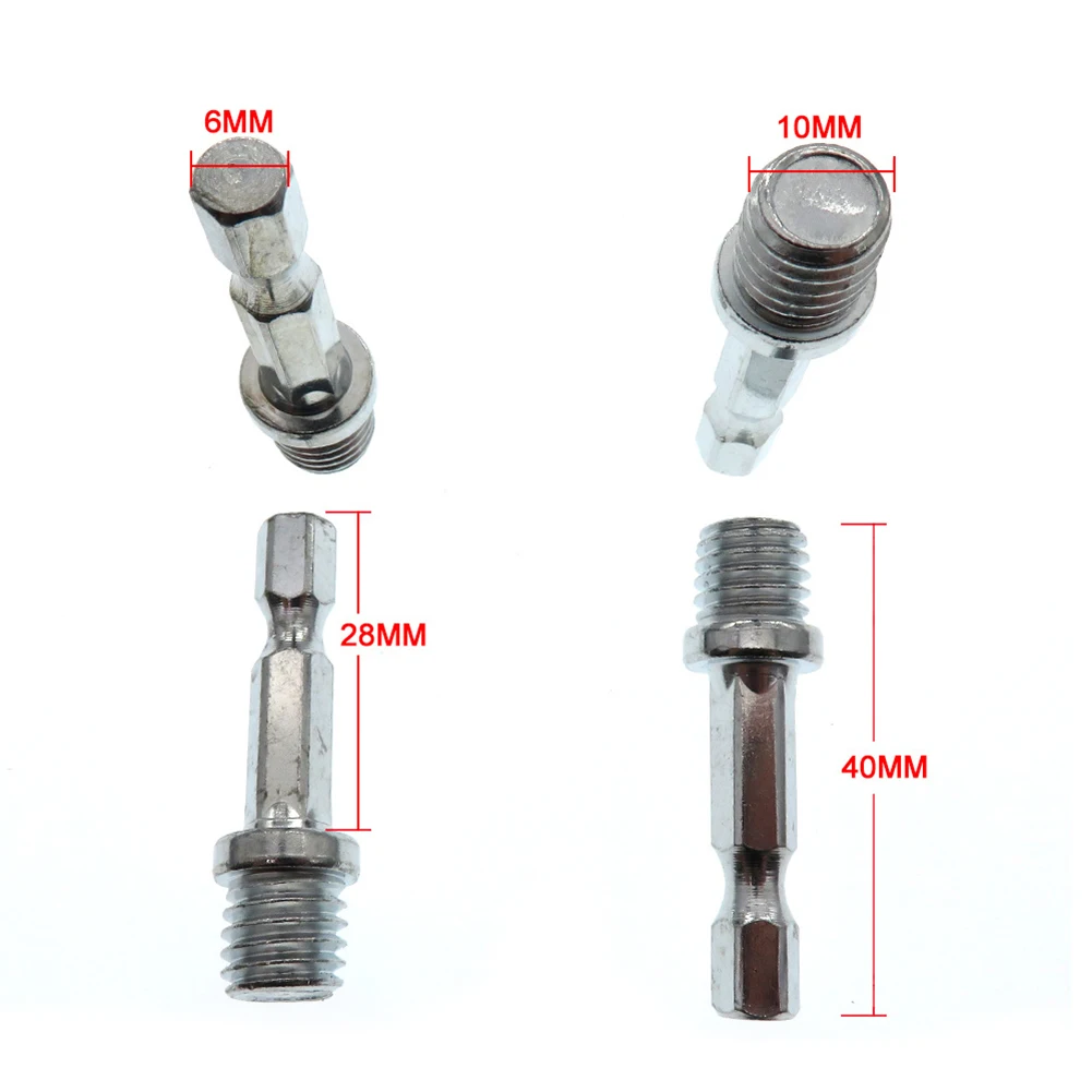 M10 M14 1/4 6mm Hexagon Pleuel Adapter Hand Bohrer Zu Polierer Bohrfutter Verbindungsstange Metall 10/14mm Power Werkzeug Teile