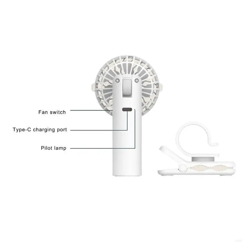 Quiet Fan Clip On Fan Powerful Umbrella Fan Portable Fan 1000mAh ABS Texture N58D