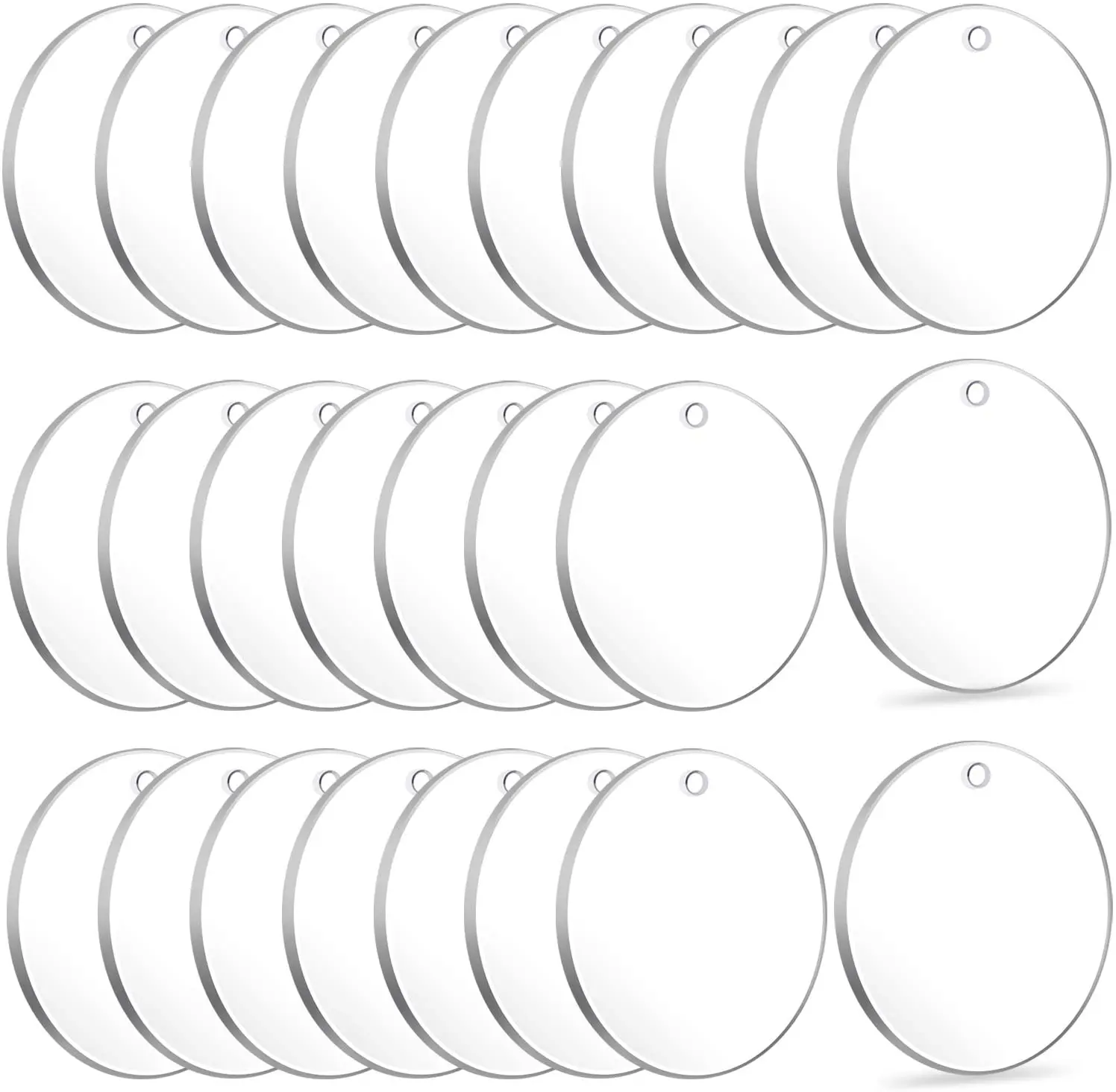 30mm 50mm 60mm puste przezroczyste wytłaczane akrylowe kółka kolczyki akrylowe krążki okrągłe koraliki do ramki do zdjęć biżuterii DIY