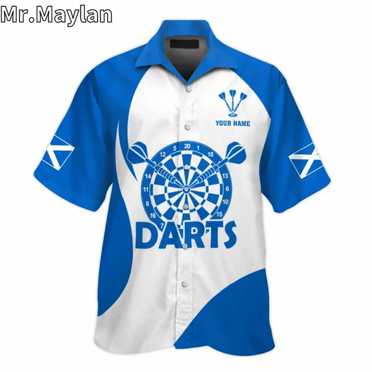 

Aim Shoot Swear Repeat Scotland Darts 3D Personalized Hawaii Shirt Men Women Gift For Darts Lovers Tops Oversized 5XL Unisex Tee