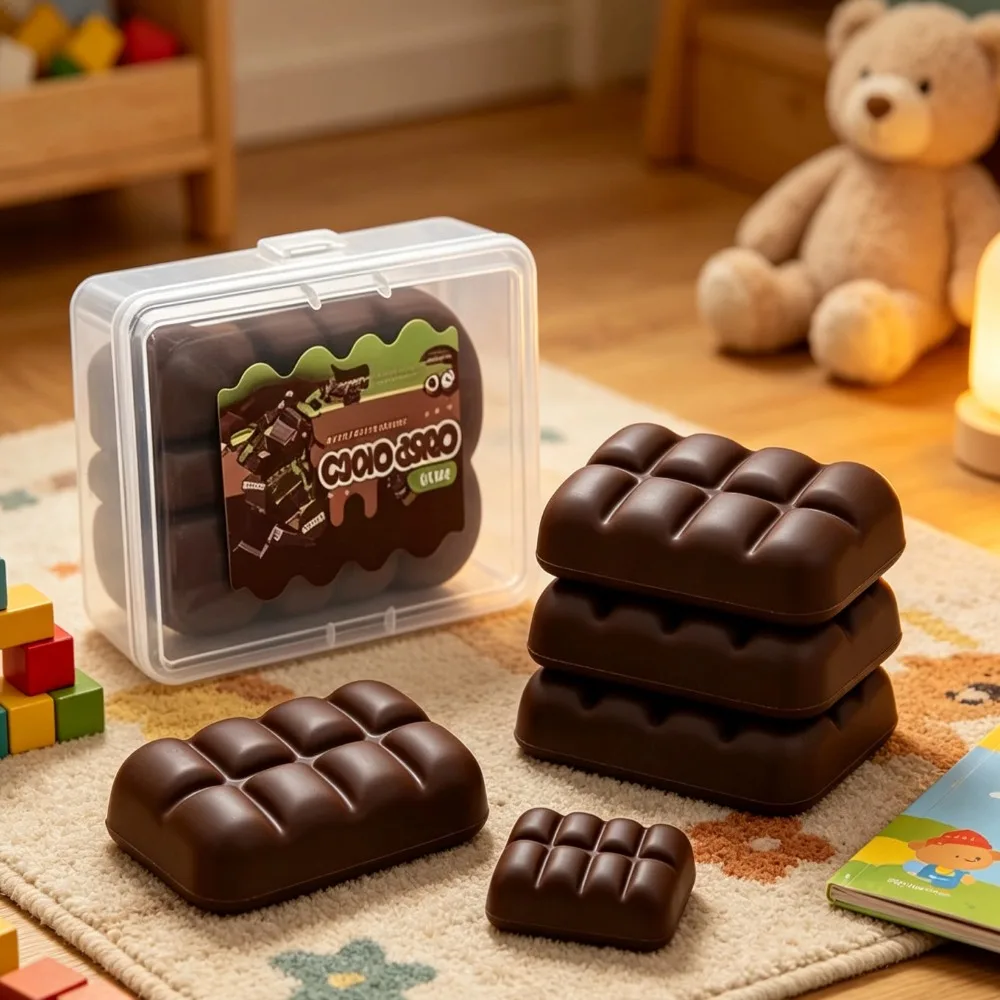 Juguete Sensorial Antiestrés de Chocolate Crujiente y Realista, Juguete de Peluche con Textura de Chocolate Irreversible