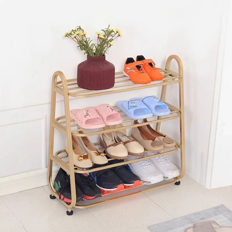 Narrow Entryway Shoe Cabinet Layered Partition Multi Layer Shoe Cabinets Rack Gold Organizador De Zapatos Home Furniture