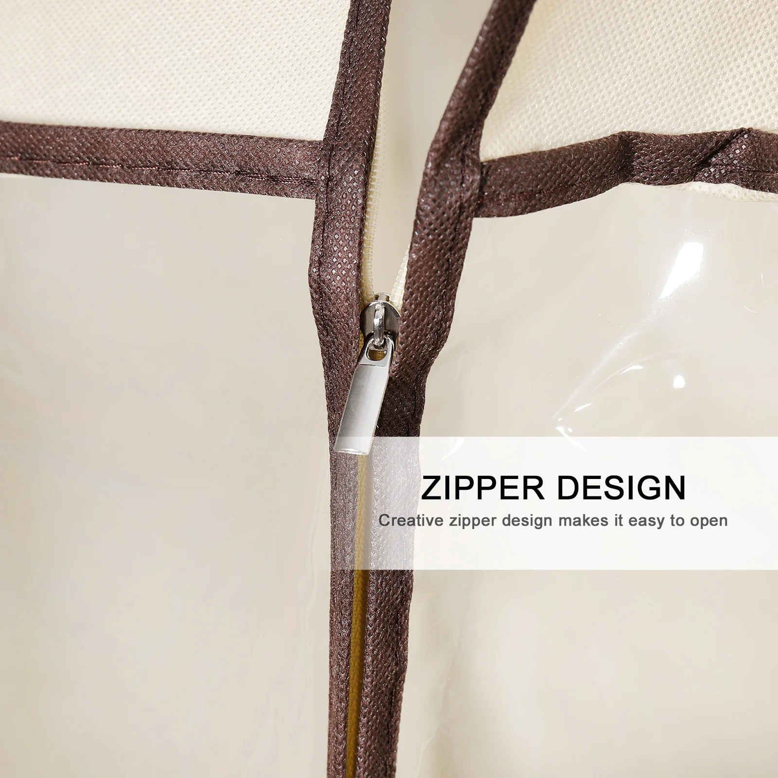 

Hanging Clothes Bag Dustproof Cover Reusable Garment Protector Creative Zipper Folding Function for Closet Wardrobe