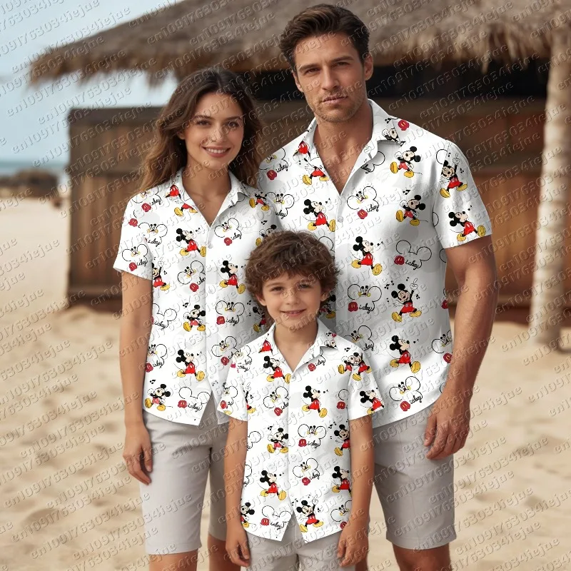 

Рубашка с пуговицами Микки Маус 2026, летняя рубашка на пуговицах, пляжная рубашка для отпуска для мужчин, удобная и дышащая рубашка для путешествий