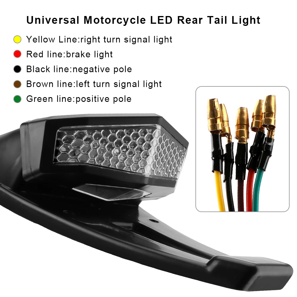 For Bobber Enduro Dirt Bike Universal Turn Signal Light Motorcycle ATV LED Rear Tail Signal Lamp Brake Stop Indicator
