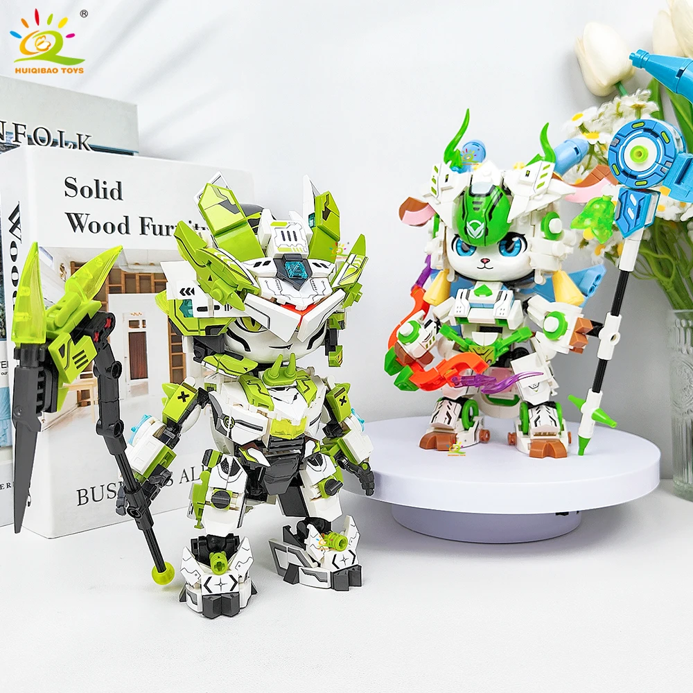 HUIQIBAO MOC Mouse Snake Sheep Monkey Model Building Block Animal Series Brick Construction Toy Children Desk Home Decoration