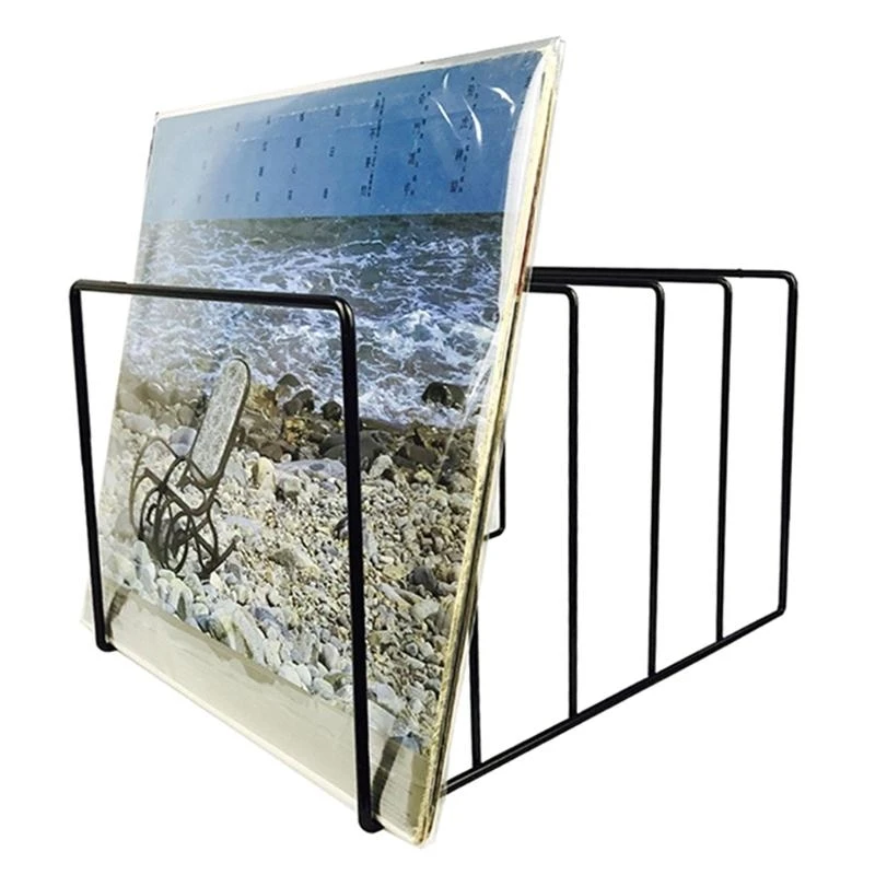 Metal Iron Storage Record Rack for Triangle Shaped Book Magzine Holder Multifunction Desk Record Shelf Home
