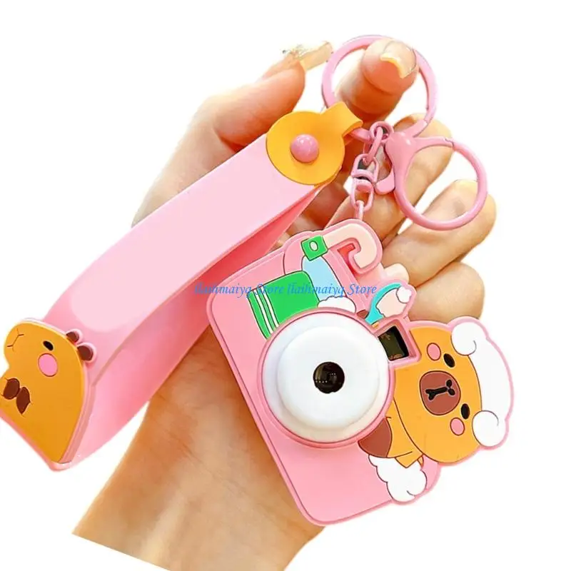 573B Animal Camera Keyring Charm with Projection Function Vibrant Color Keychain