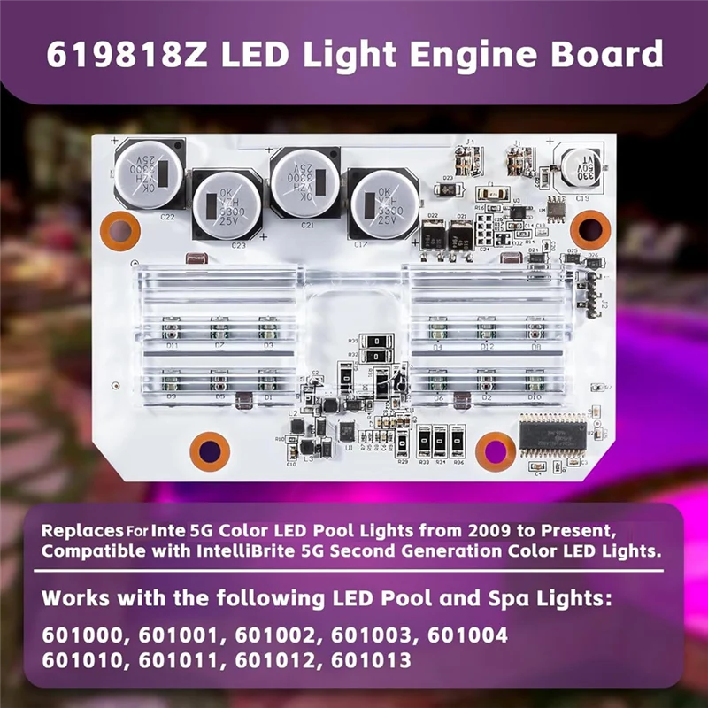 AAAEL-LED Light Engine Board Kit 619818Z For Pentair Intellibrite 5G Color Pool Lights-Models 601000, 601001, 601002, 601003, 60