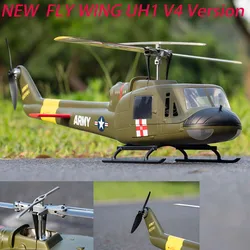 New FLY WING UH-1 V4 Class 470 6CH Brushless Motor GPS Fixed Point Altitude Hold Scale RC Helicopter With H1 Flight Controll