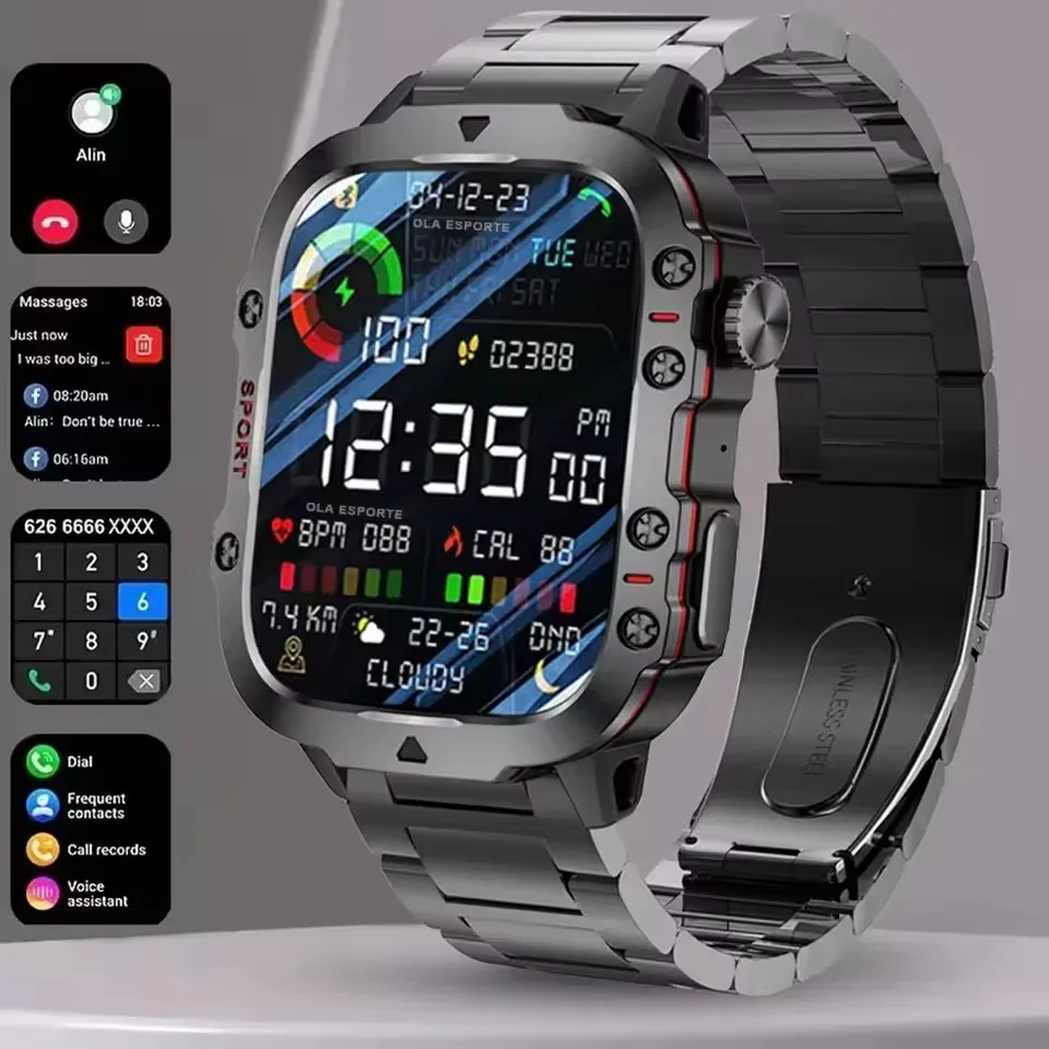 Military Rugged Smart Watch Waterproof Dustproof,Heart Rate 