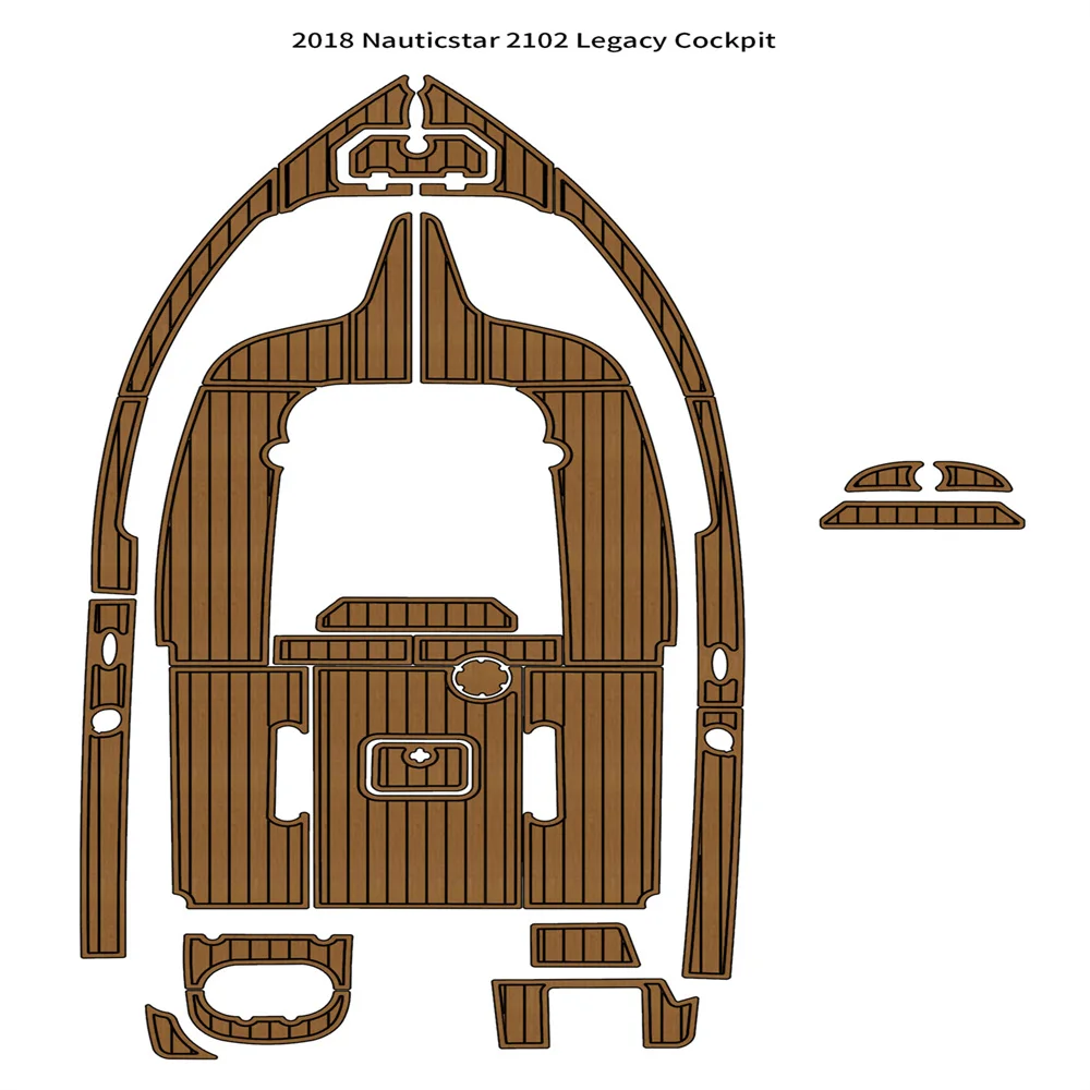 

2018 Nauticstar 2102 Legacy Cockpit Pad Boat EVA Foam Faux Teak Deck Floor Mat