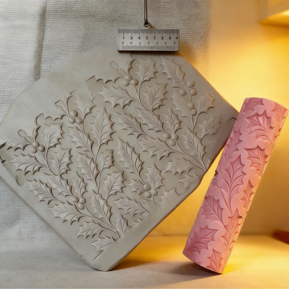 Winter Holly Leaf Clay Relief  - Art Craft Winter review and price