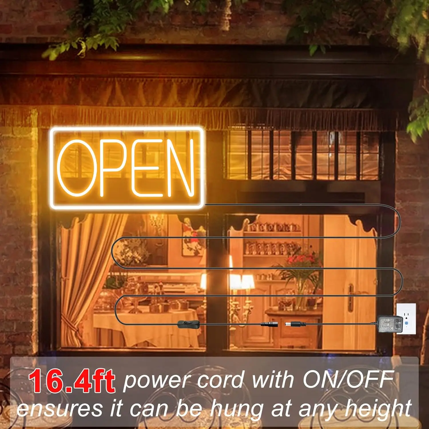 Open Signs for Business Ultra Bright with ON/OFF Switch for Storefront Window Glass Door Shop Store Florists Bar Salon Cafes Pub