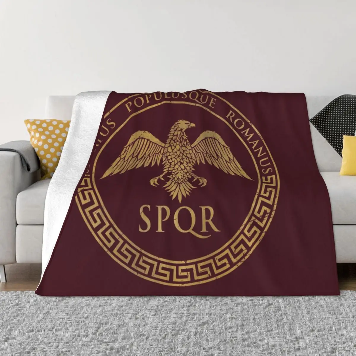 

Senatus Populusque Romanus - Eagle Emblem V01 Throw Blanket Sofa Blankets Soft Bed Blankets