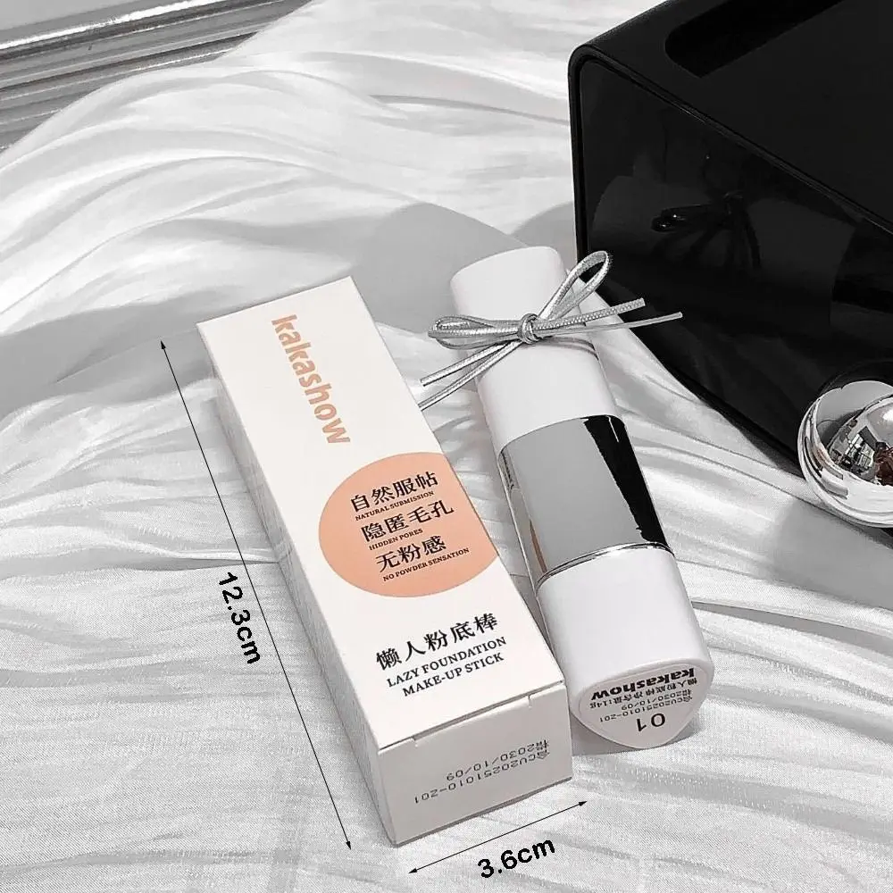 Langlebiger 2-in-1-Grundierungsstift, aufhellende, feuchtigkeitsspendende Grundierungscreme, natürliche Farbe, matte Make-up-Basis, alle Hauttypen