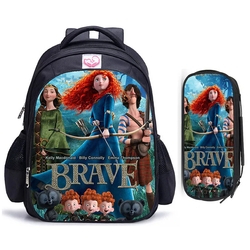 

16 Inch Cartoon Disney Brave Backpack Boy Girl School Shoulder Bags Student Children School Bags College Rucksack Mochila