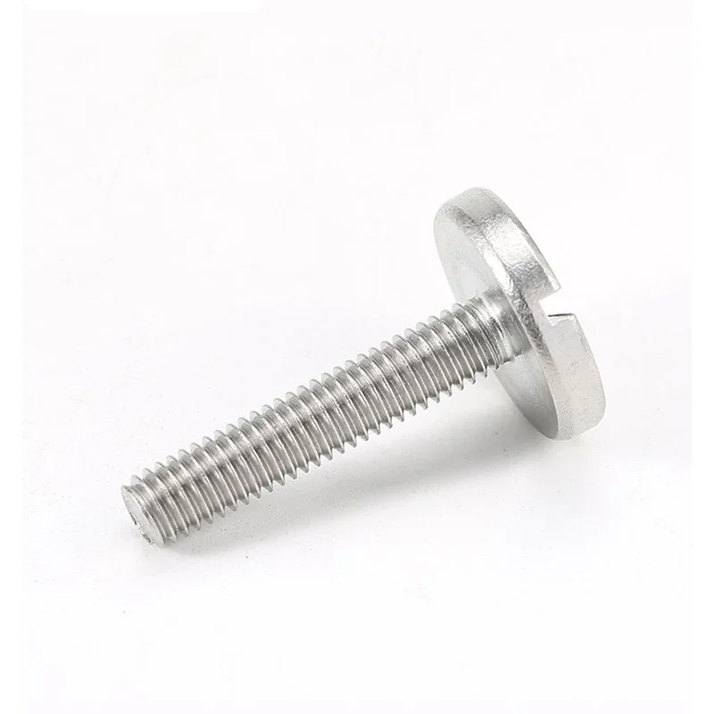 304 스테인리스 스틸 플랫 라운드 슬롯 헤드 엄지 나사, 1 단어 슬롯, 초대형 볼트, M2.5 M3 M4 M5 M6, 2-10 개