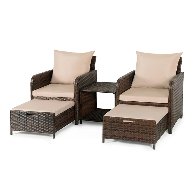 Custom Rattan Sofa Set Armchair Recliner Garden Modern Outdoor Furniture Rattan Lounge Chair Set