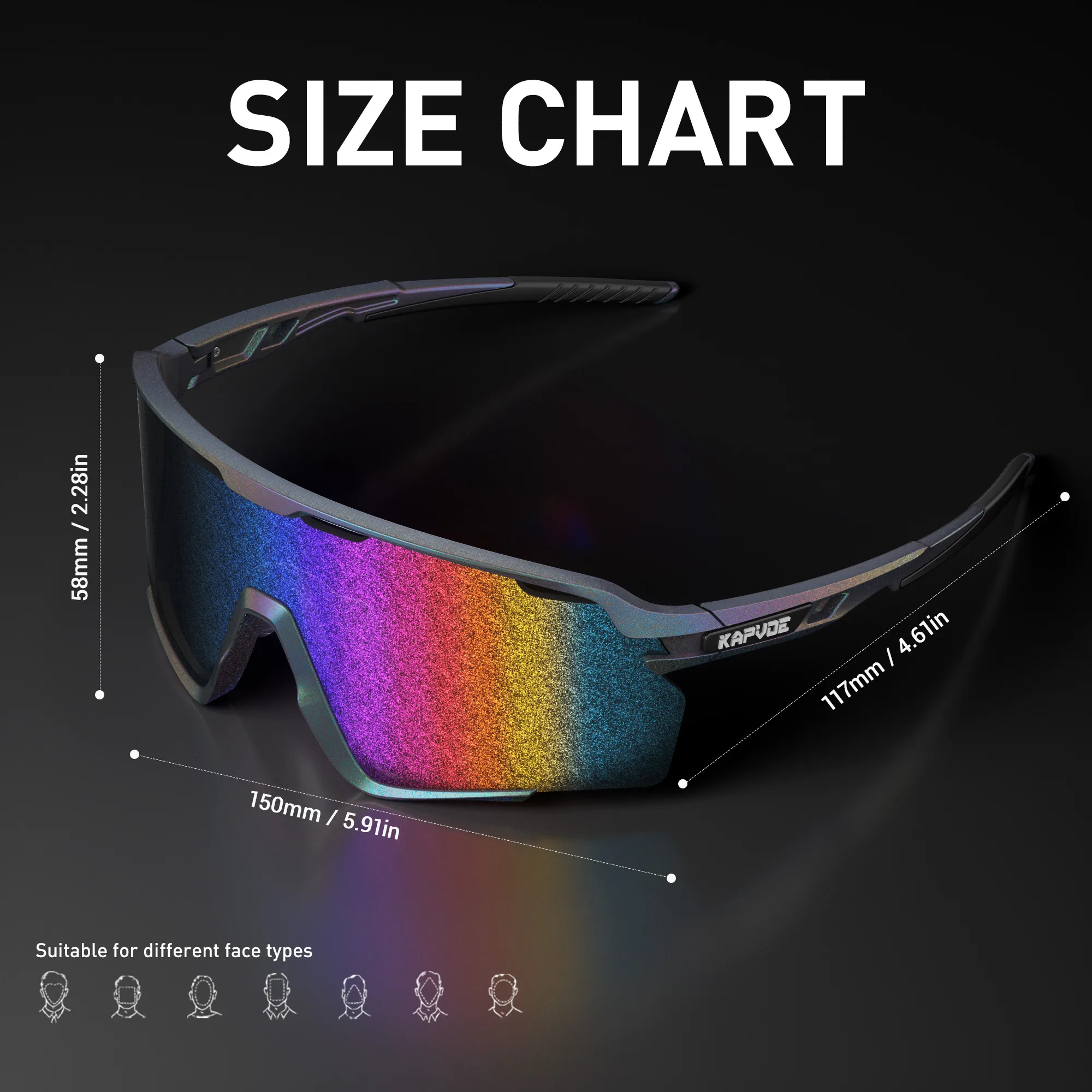 Kapvoe Fashion Sunglasses for Men Cool Cycling Glasses MTB