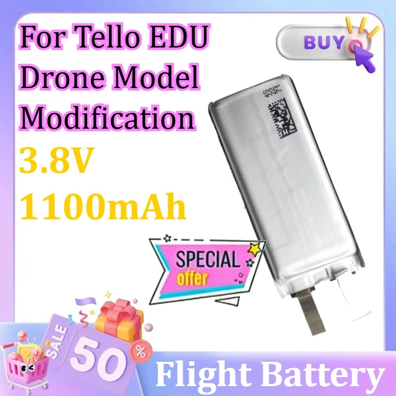 

3.8V 1100mAh For Tello EDU Drone Model Modification with Capacity Battery Cells