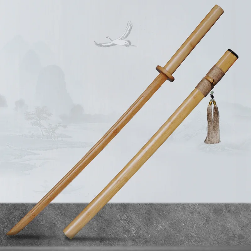 Authentic Japanese Wood Sword with Scabbard for Martial Arts Training and Katana Practice