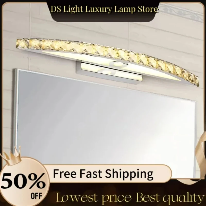 

LED Wall Lamp Luxurious Crystal Luster Bathroom Mirror Front Wall Lights Bedroom Study Interior Wall Sconces Home Decor Luminary