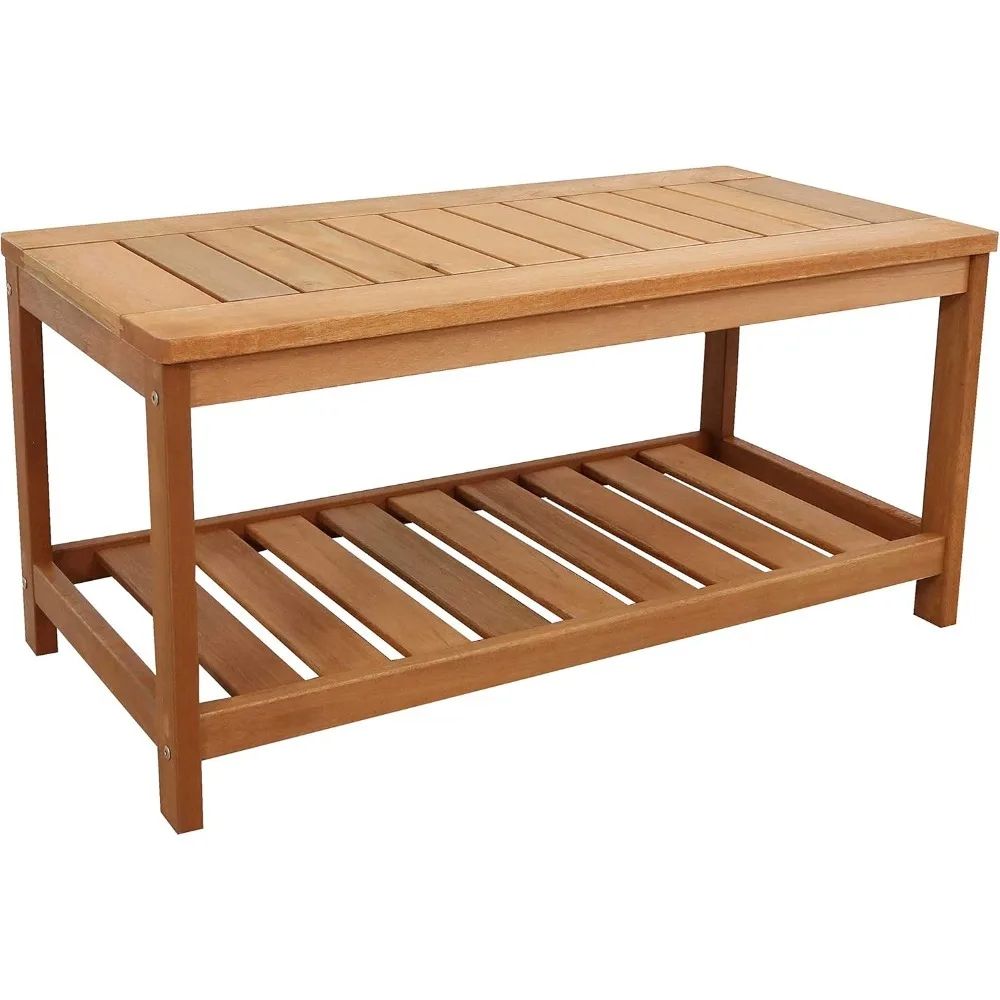 

Журнальный столик Sunnydaze Teak для патио — прямоугольный журнальный столик для улицы или патио — 35-дюймовое дерево Meranti