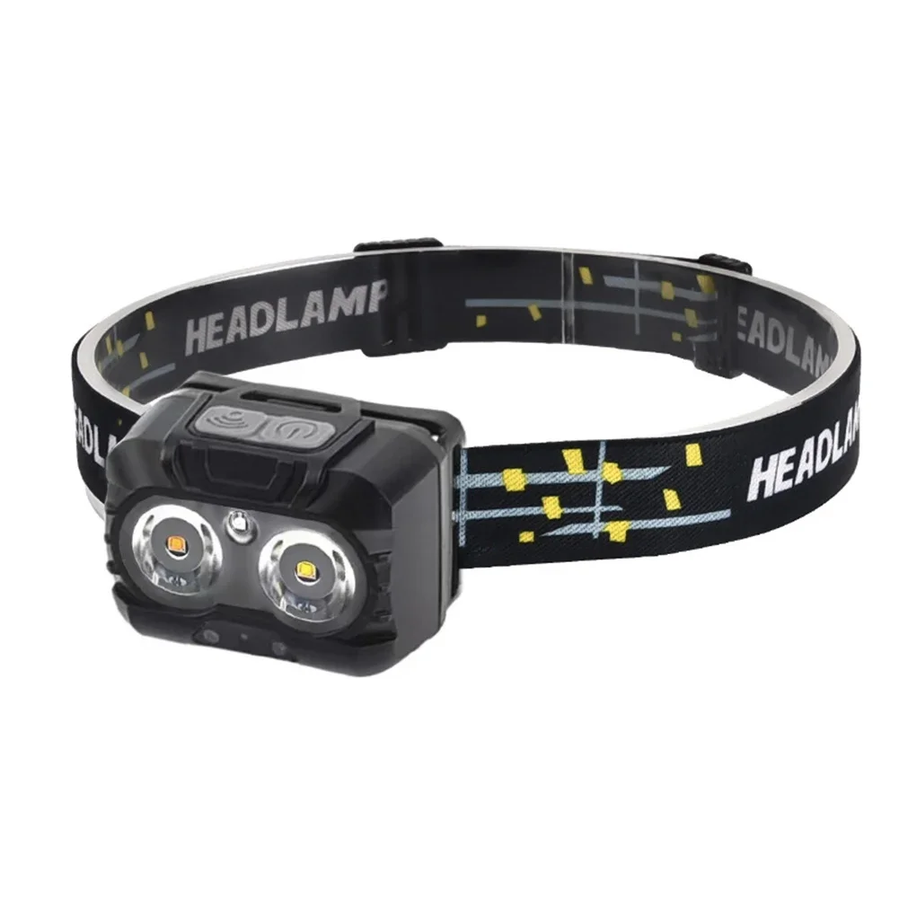 3 Light Settings Headlamp Adjustable Light Direction Dual Light Source Conventional And Intelligent Induction Modes