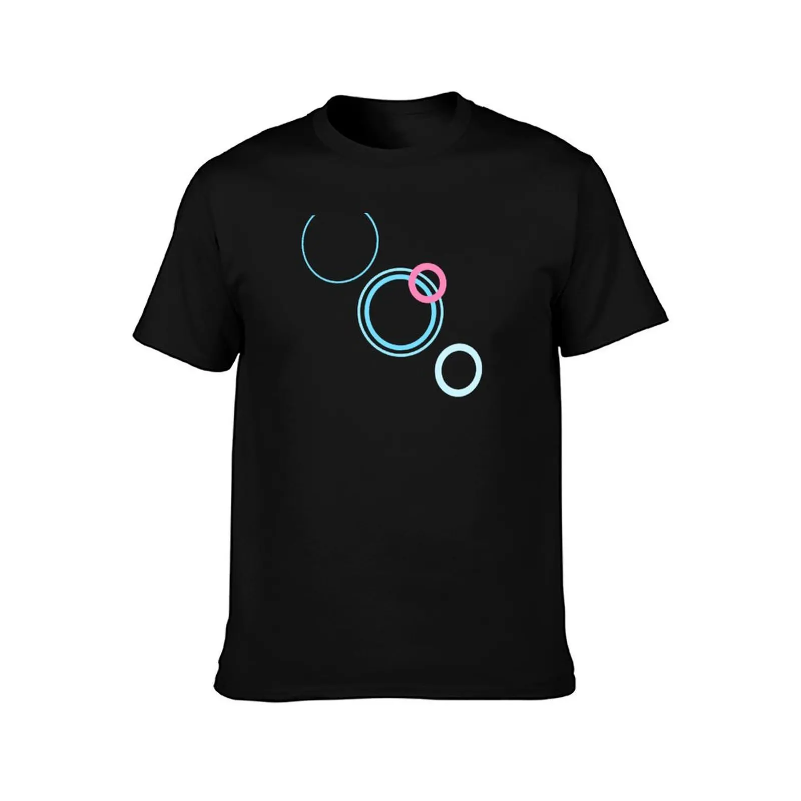 Stealth Trans Masc Pride Art Circles Print T-Shirt Work Basic Short Sleeve Top T-Shirt