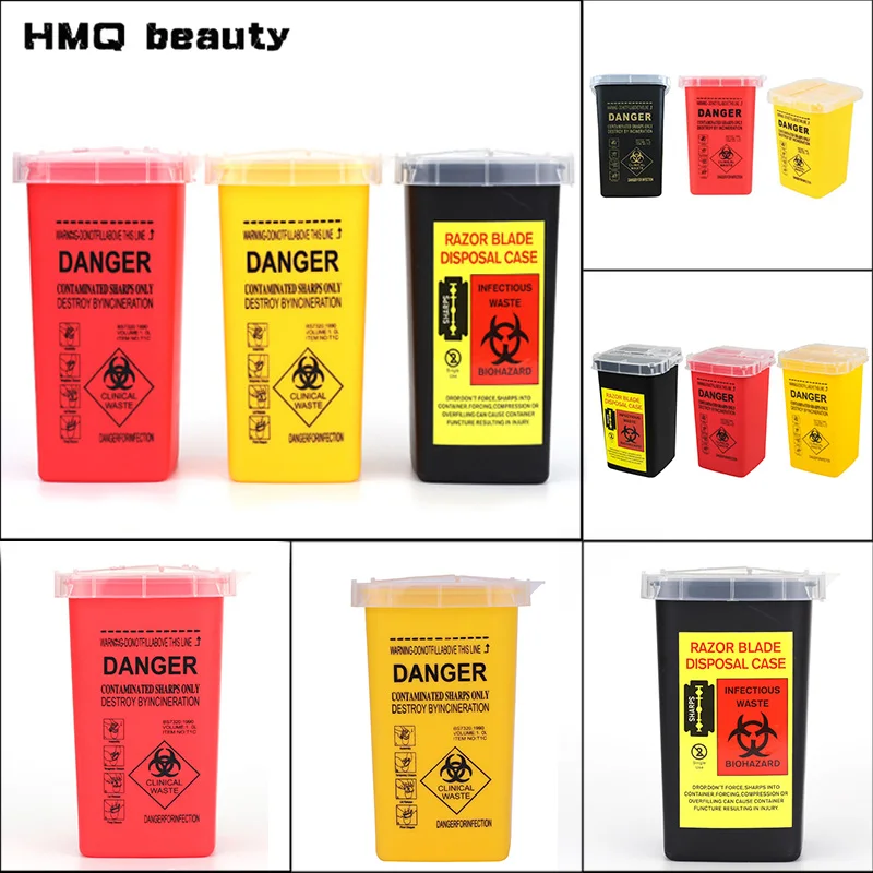 

1л пластиковый контейнер для сбора мусора, контейнер для татуировки, аксессуары для наконечников иглы, медицинские принадлежности, ящик для татуировки, аксессуары для макияжа