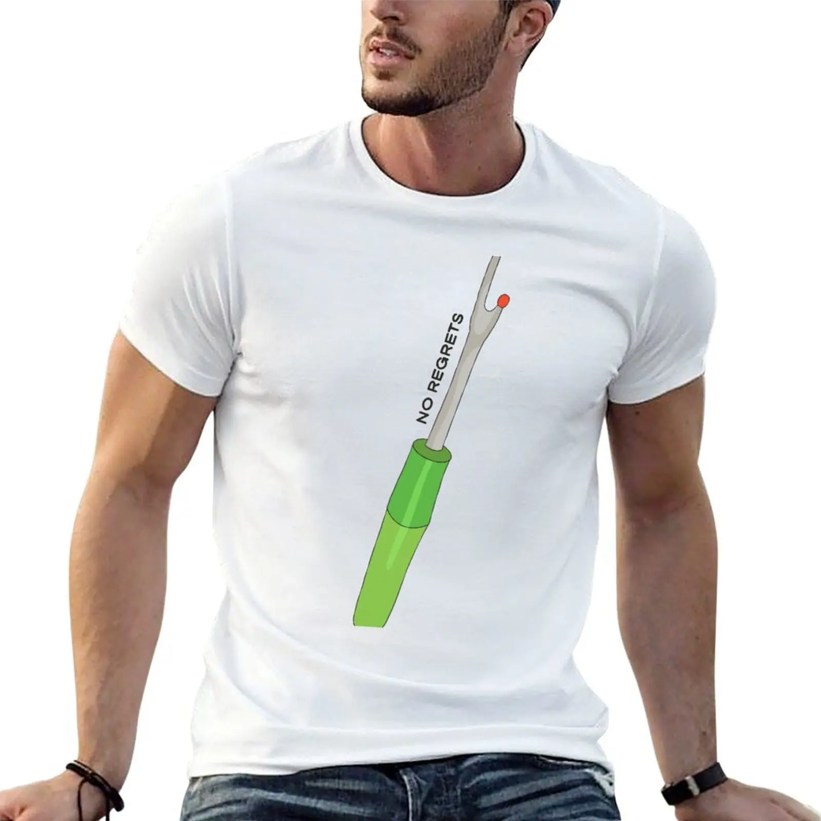 No regrets seam ripper T-Shirt summer clothes man clothes mens graphic t-shirts hip hop