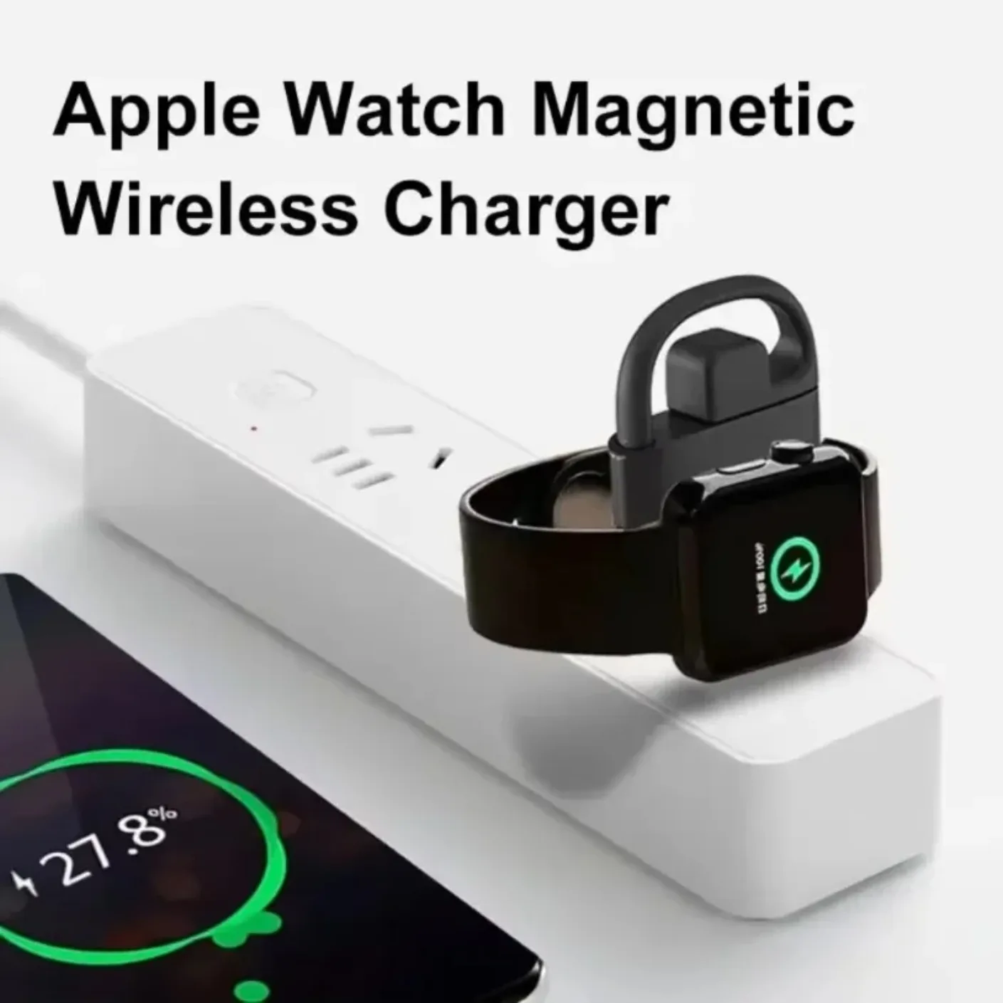 Portable 2 In 1 Magnetic Watch Charger PD Type-C & USB Dual Port Wireless Fast Charging Station for iWatch SE Ultra 5/6/7/8/9/10