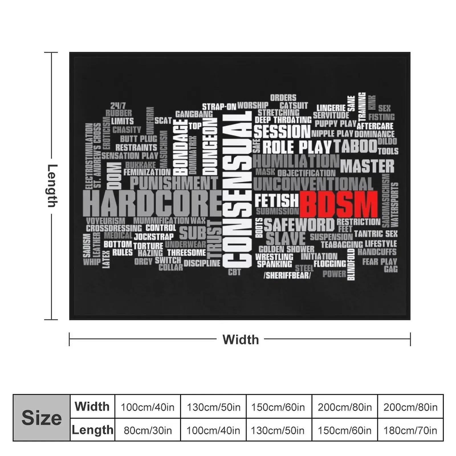 BDSM words cloud Throw Blanket Blankets For Sofas For Decorative Sofa Bed linens Blankets