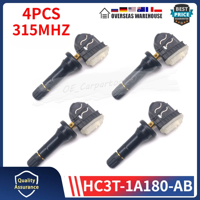 4PCS FOR 2018 Lincoln MK MKX MKZ Continental TPMS TYRE AIR PRESSURE MONITORING SENSOR HC3T-1A180-AB 315MHZ Tire Pressure Sensor