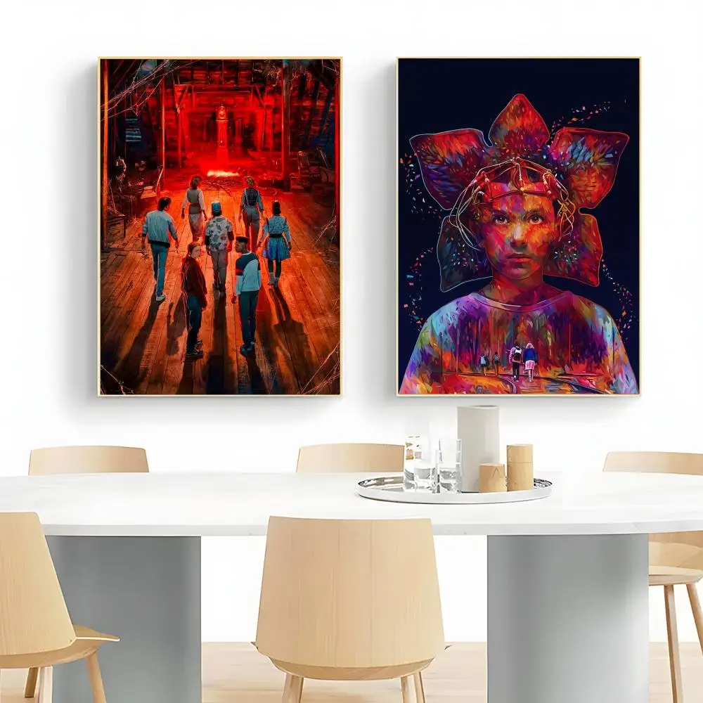 S-الغريبون T-Things-ES التلفزيون المشارك ملصق ذاتية اللصق الفن ورق مقاوم للماء ملصق مقهى بار غرفة جدار ديكور